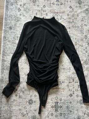 Lulu's Black Mock Neck Long-Sleeve Bodysuit